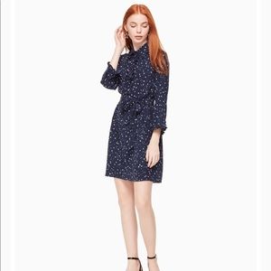Kate Spade night sky silk shirt dress